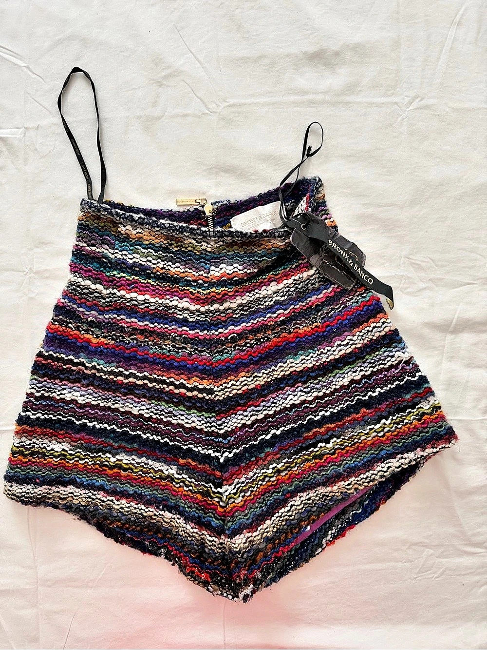 Bronx & Banco Multicolor Textured Mini Skirt Size XS NWT